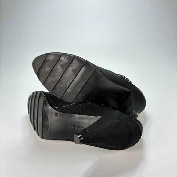 Xappeal Womens Boots Black Suede Side Zip Buckle Cone Heel Womens EU 39 US 6.5 - Picture 11 of 11